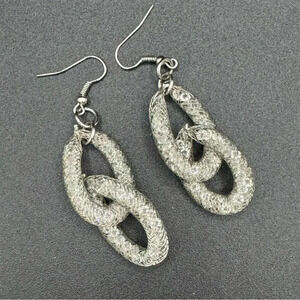 Sparkly Mesh  Rhinestone Dangly Earrings